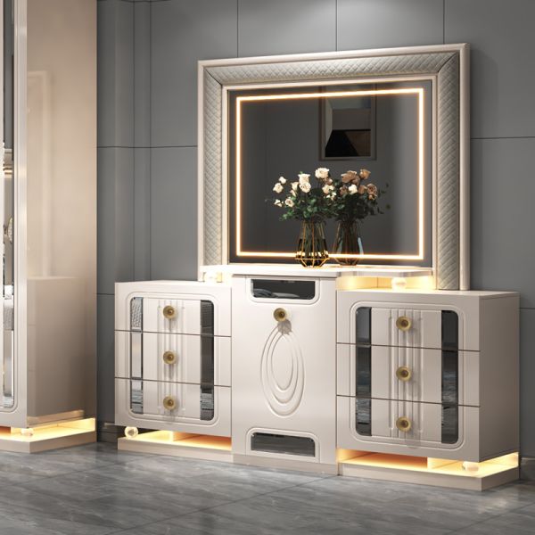 Moderne cadre en bois de luxe lit double king size ensemble villa maison chambre principale reine cuir en bois Mdf ensemble de chambre à coucher