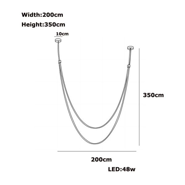 Dimmable LED Fexible Brown Black Leather Belt Chandelier (WH-NC-132)