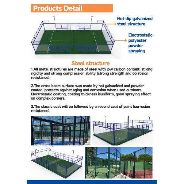 Waterproof Padel Tennis Court with Durable Net Fencing and Customized Colors
