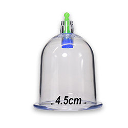Plastic Vacuum Curve Shape Hijama Cup Class I ABS Material from CHIMEI 118-L150 4.5cm