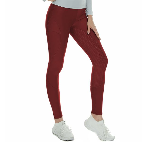 Red Women Fleece Riding Breeches Horse Riding Brushed Leggings