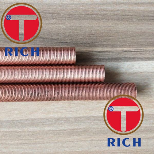 UNS12200 Spiral Brass Finned Tube Heat Exchanger / Red Finned Copper Tubing
