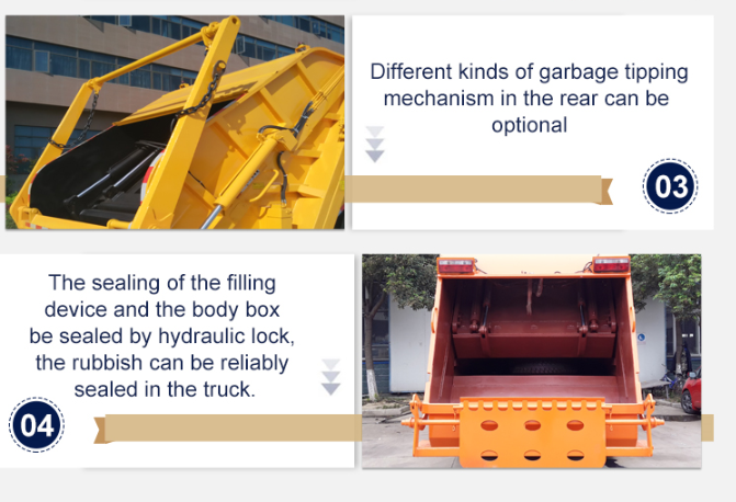 Poder pequeno 90-150HP do motor do Euro 3 do caminhão de lixo do mini compressor de 3 toneladas