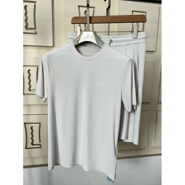 Hot Sale Men's Summer Breathable Solid Lightweight Polo Short Sleeves Sets Polyester/Cotton Fabric