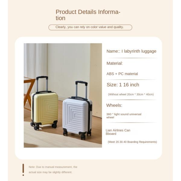 Customized Logo 14-Inch Fabric Luggage Case with Removable Wheel Airline Boarding Suitcase Spring and Autumn Travel