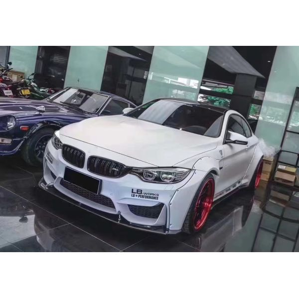 LB Wide-body Kit for BMW M4 F82 Wide-body Kit M4 F82 Upgraded LB Style Front Lip Diffuser Spoiler Carbon Fiber Body Kit