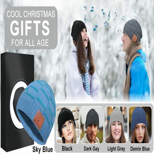 Wireless Music hat Washable design handsfree calling and music play Best Christmas Gifts for Men,Women Motorcycling
