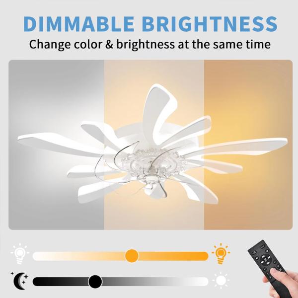 Multiple Mode LED Fan Lights 80W 500mm Remote Control for Living Room