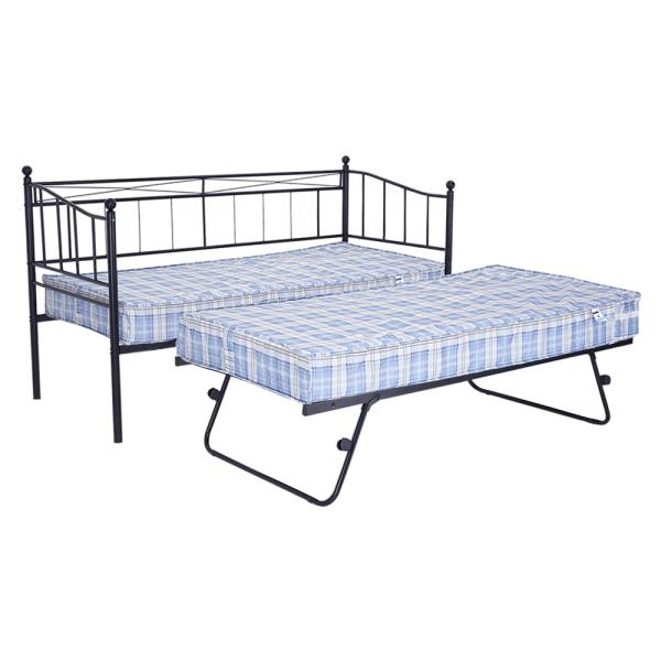 Wrought Iron Metal Daybed Frame 14.5kg With Pull Out Bed French Style