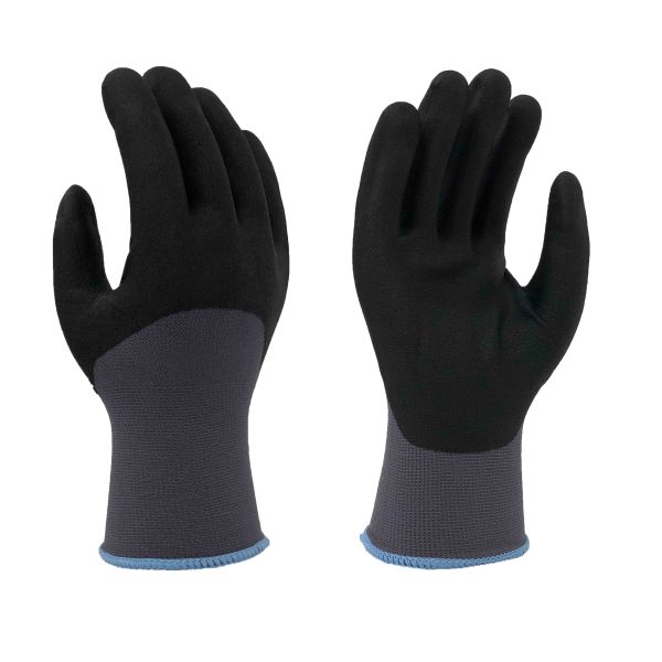 Серые безшовные связанные перчатки 3/4 нитрила окуная