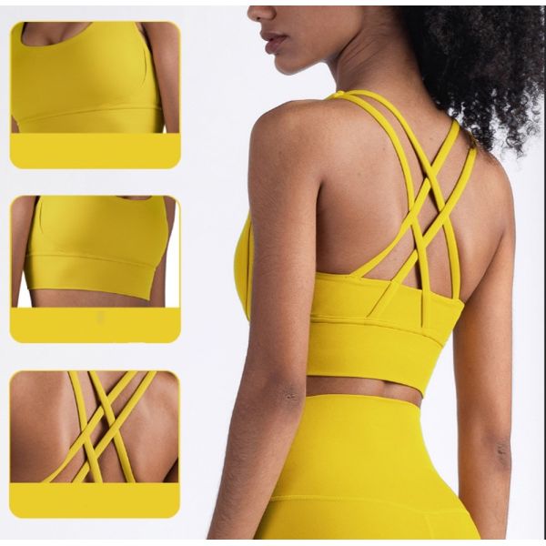 OEM / ODM Дизайн бюста Красивые поперечные ремни Назад Трехмерный смысл Йога Майка Весна Спортивная одежда Йога Жилет