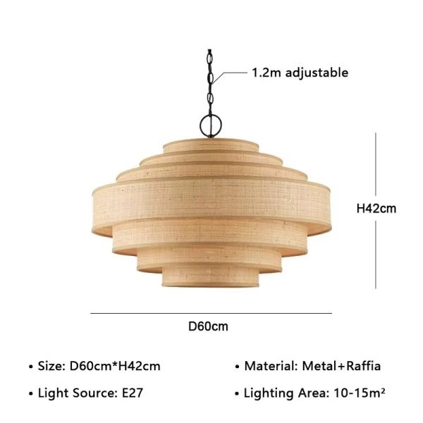 Living Dining Bedroom B&B Decoration Home Pendant Lights Indoor Lighting Fixtures Japan Style Wabi Sabi Fabric Chandelier (WH-VP-303)