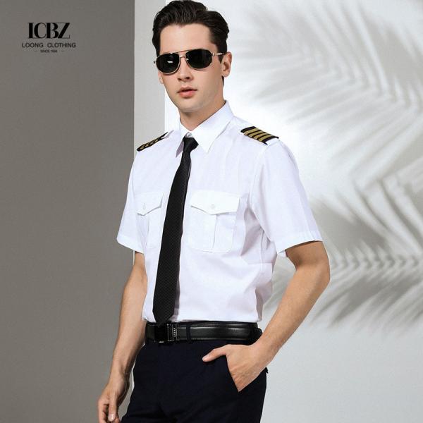 Uniforme à manches courtes anti-humidité personnalisé pour les hôtes de l'air en différentes couleurs