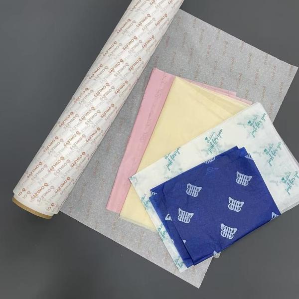 Eco Friendly Wholesale Packaging Custom Logo Printed Colored Flower Wrapping Paper 17gms Gift Tissue Paper