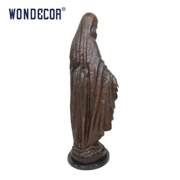 Подгонянное на открытом воздухе украшение, в натуральную величину статуя бронзы постамента мрамора девой марии