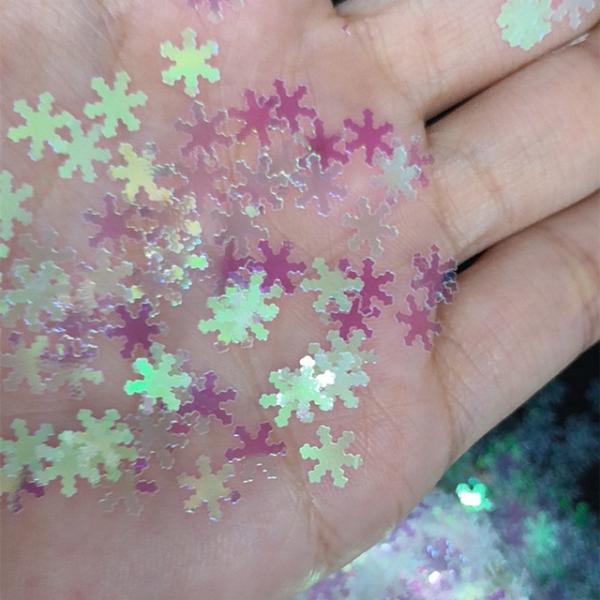 3mm Resin Star Glass Bottle Pendant for Winter Holidays Glitter Christmas Snow Shape Polyester Nail Art Gifts Boxes Bulk