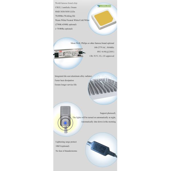 High Quality Street Lighting 50w 100w 200w Led Luminaire Street Light