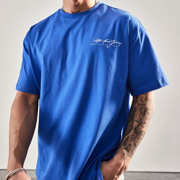 T-shirt en coton pour hommes de grande taille 2023 avec technologie de décapage de l'humidité et col O-Neck