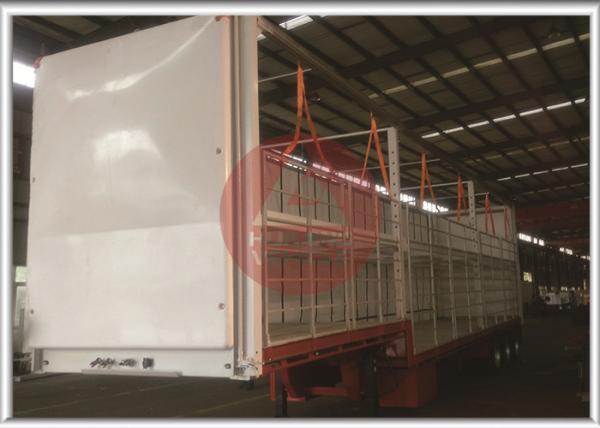 Easy Operation Curtainsider Semi Trailer , Curtain Van Trailer Double Side Channel