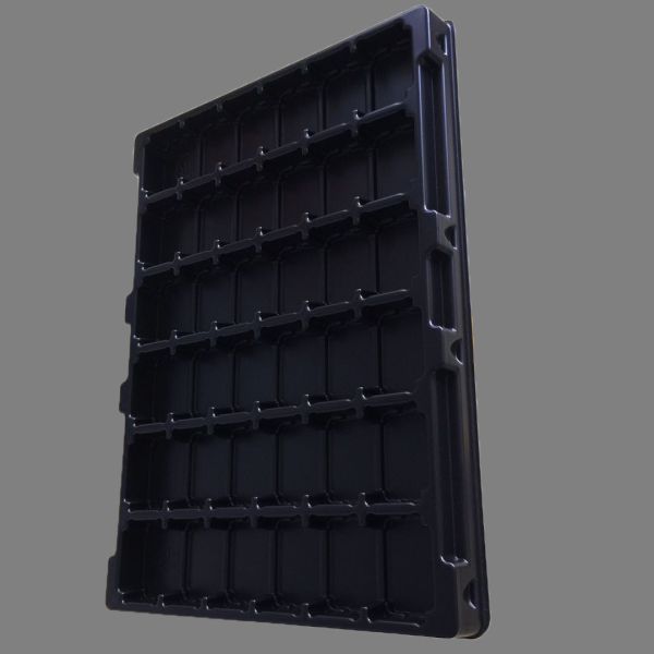 Поднос черного волдыря электронных частей PP квадратного упаковывая