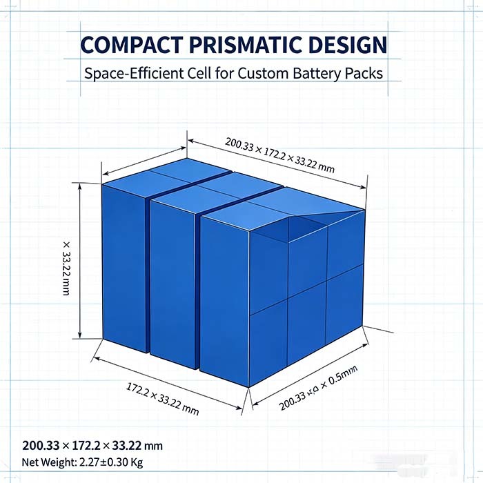 New 100Ah 3.2V LiFePO4 Prismatic Battery, 6000 Cycles 80% SOH Lithium Storage Cell for Off‑Grid Solar Power Station