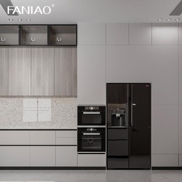 Fábrica Fornecedores directos Mobiliário de cozinha Fabricante Armário de cozinha de melamina de madeira