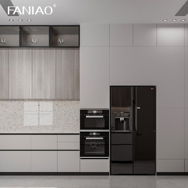 Фабрика прямая поставка Кухонная мебель Производитель Деревянная меламина Кухонный шкаф