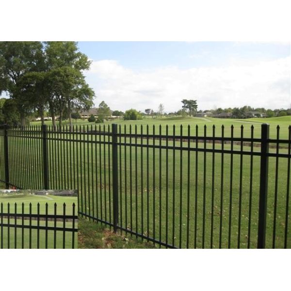 Garden Black Metal Anti Rust Galvanized Steel Fence 6ftx8ft