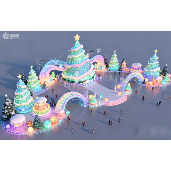 Largas linternas al aire libre para árboles de Navidad - Iluminación para las decoraciones de Navidad y Año Nuevo