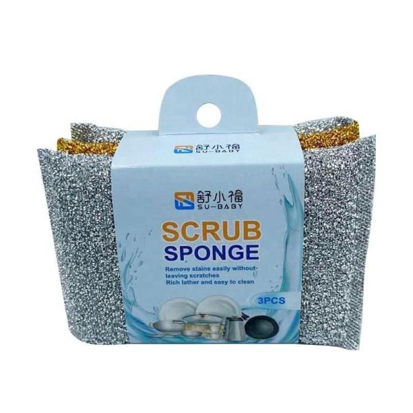 Anticorrosive Kitchen Cleaning Scourer Microfiber Kitchen Sponge Scourer 12.5*9*2cm