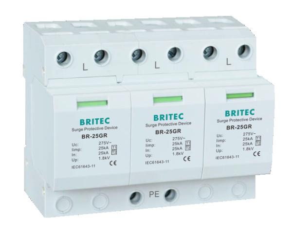 BR-25GR 1+1 Lightning 25kA Type 1 Surge Protection Device  thunder protection spd