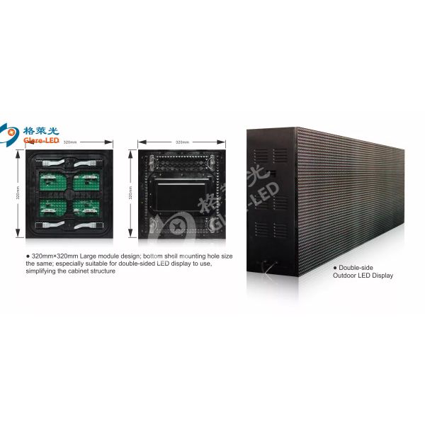 Max. Power W 650 Full Color Led Video Wall DIP P10 P16 P20 Outdoor Advertising Front Service Modules