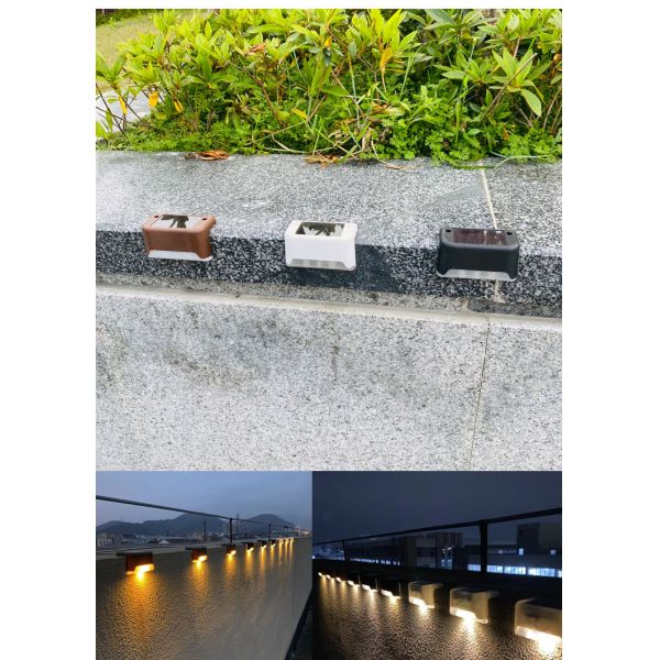 1.2V Input Voltage Outdoor LED Solar Power Stair Step Lamp for Garden Wall Lighting