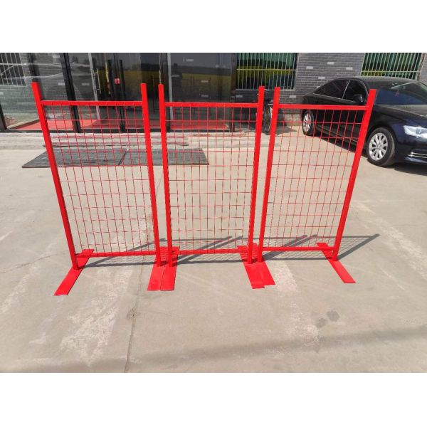 Canada Temporary Fence with Small Gate in Red Color and Easily Assembled Fence Panels
