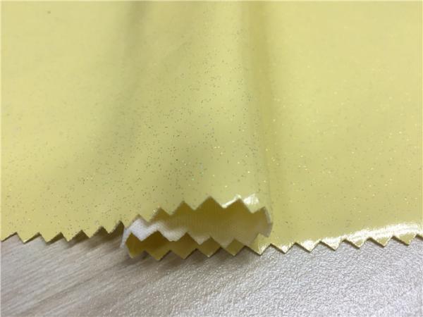 Yellow Color 0.4mm - 0.5mm Pu Synthetic Leather For Ladies Raincoat / Light Jacket