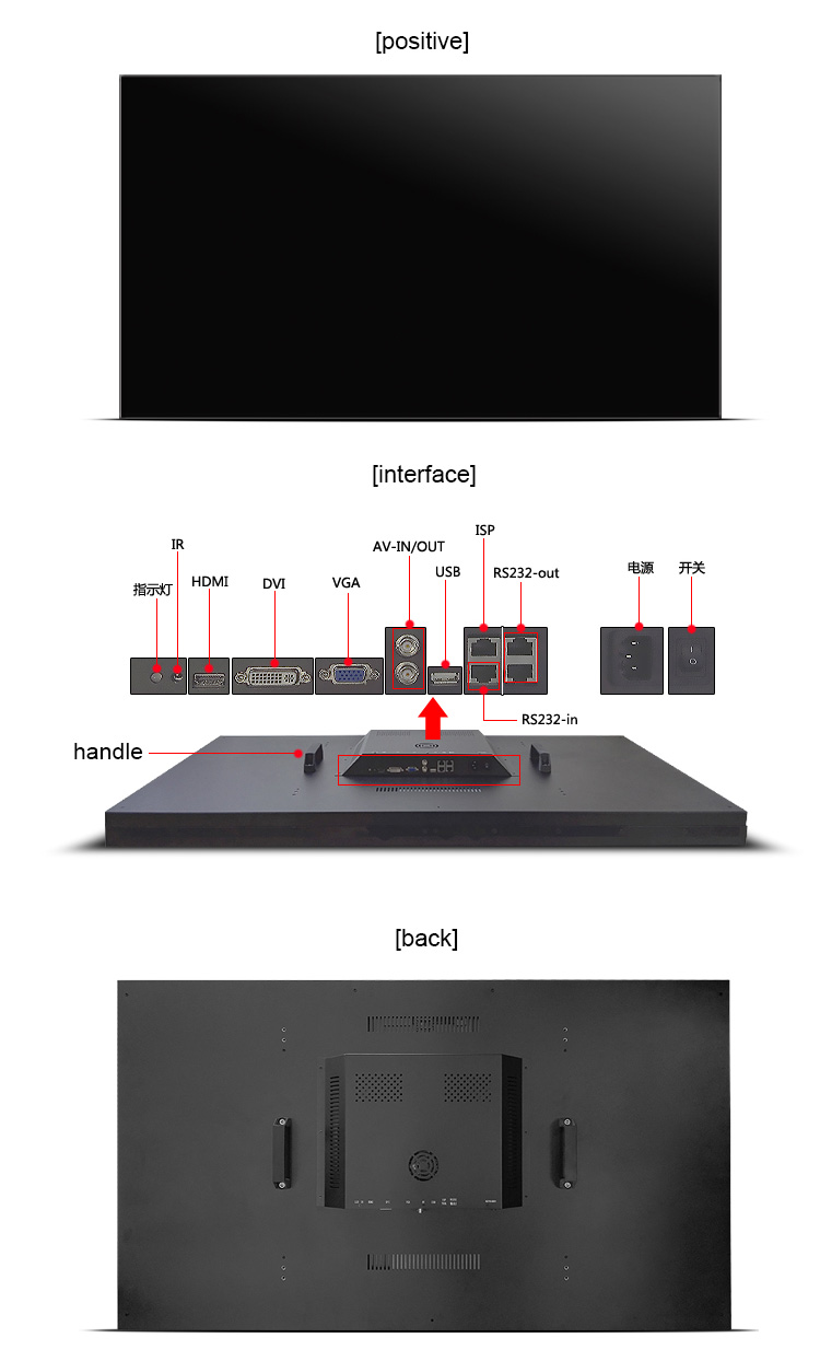 Безшовный 46 дюймов СДЕЛАЛ Lcd видео- монитор стены 4K с интегрирует доску регулятора