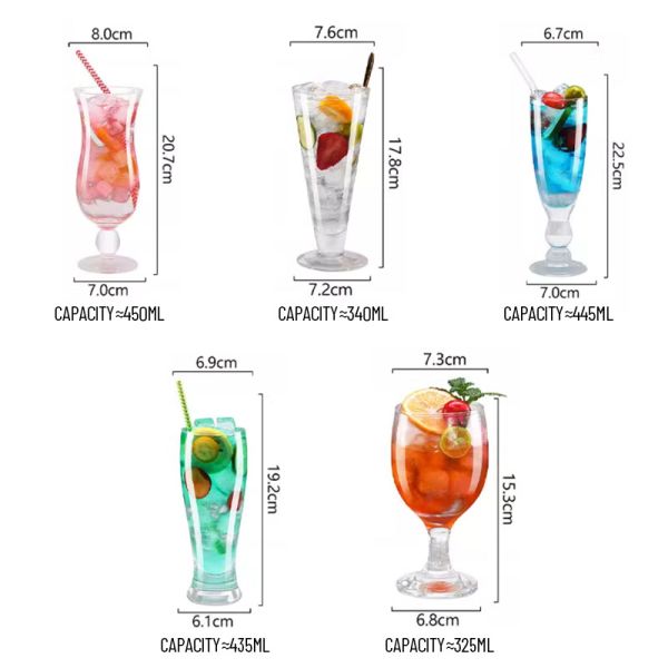 Custom 6oz-13oz Bulk Orders Lead-Free Crystal Cocktail Glasses Set For Martinis Mojitos & Tom Collins