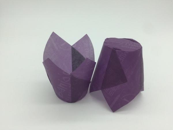 Eco Friendly Purple Tulip Cupcake Liners Flexo Printing Dream Wedding Bakery Tool