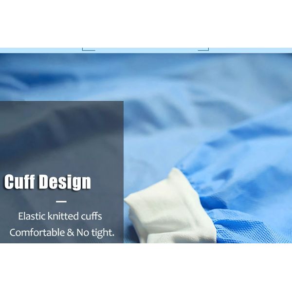 Голубая ультразвуковая мантия изоляции СМС шва не сплетенная медицинская усилила хирургическую мантию