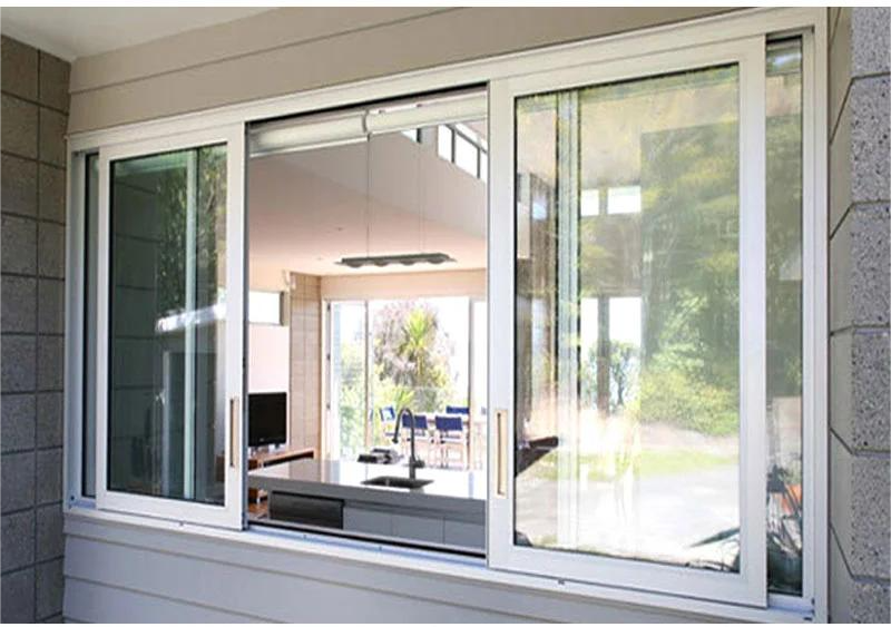 Two Track Aluminium Sliding Windows Soundproof 1.0x1.0m Grey