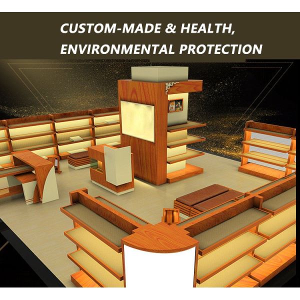 Custom Popular Shanghai Factory  Wooden Cabinet for Garment Store Bag Shoes Display Case  Brand Store Interior Decoratio