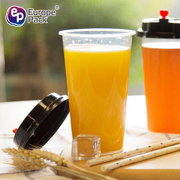 Manufacturer wholesale food grade disposable custom logo printed clear plastic boba tea cup