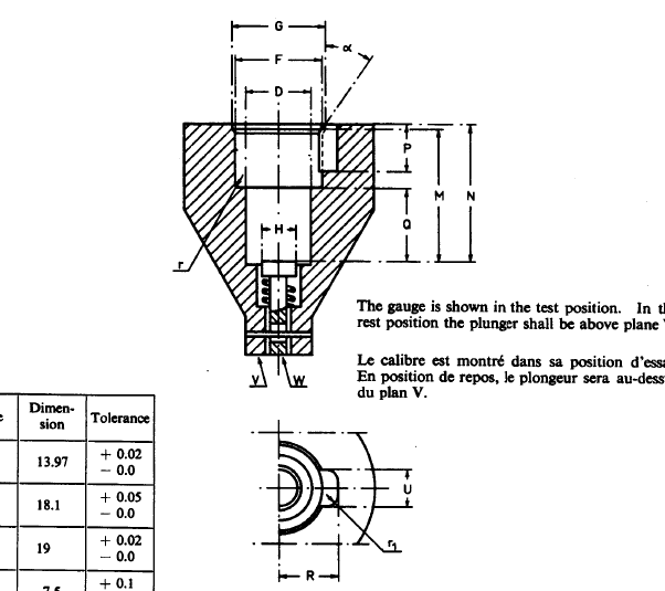 E14 lamp cap gauge |  Gauge for finished lamps fitted with E14 caps for testing protection against accidental contact