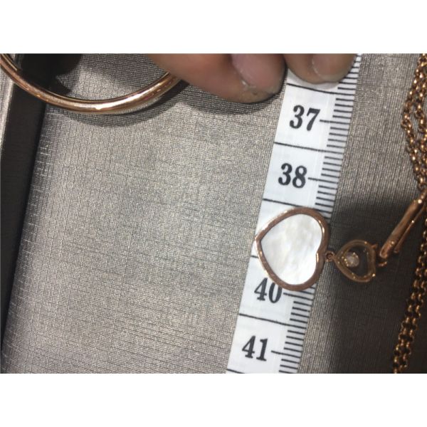 Women'S Natural Diamond Heart Pendant 18K Gold 45cm Length With Handmade