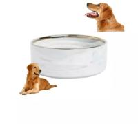 Cuencos redondos personalizados para mascotas, cuencos de cerámica enmarañados para perros con soporte de madera para perros y gatos