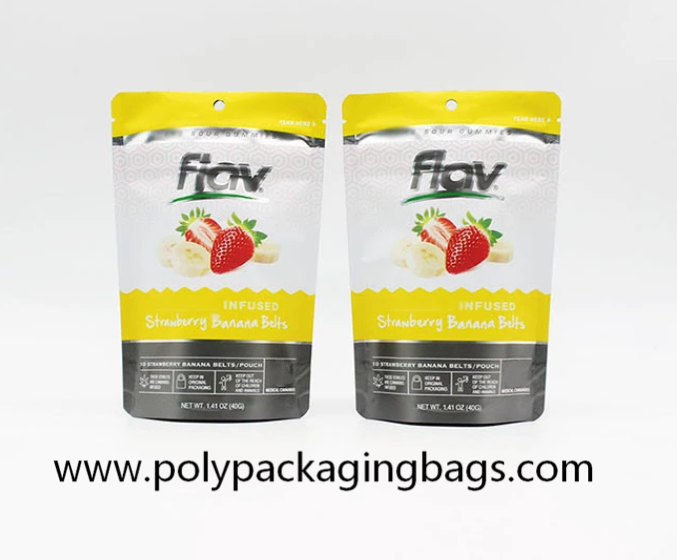 One Side Transparent Aluminum Foil Food Standing Bag Polyester Plastic Zipper Lock Nut Dried Fruit Package