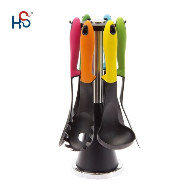 Food Grade Eco-Friendly Kitchenware Non Stick Utensil Set with Heat Resistant Spoons