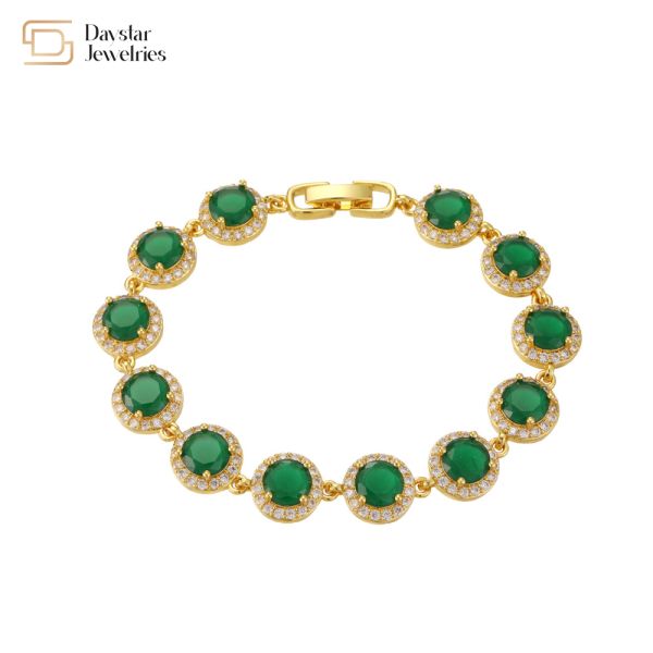 Women 18k Gold Bracelet Jewelry , Zircon Natural Diamond Bracelet