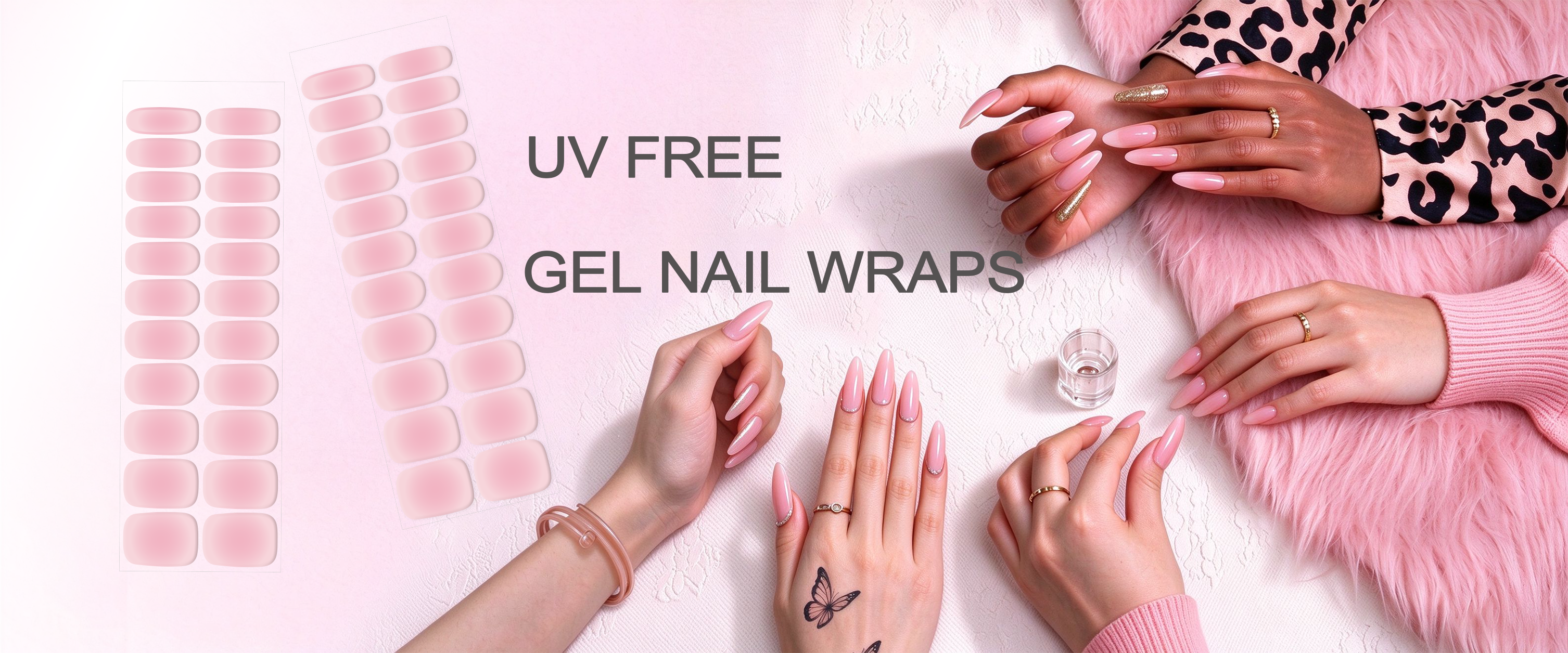 No LED Lamp Needed Gel Nail Wraps Easy Apply Remove Salon Quality Gloss Full Cover