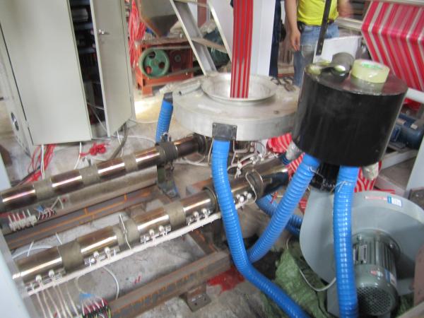 Semi Automatic PE Film Blowing Machine Double Color , Plastic Extrusion equipment